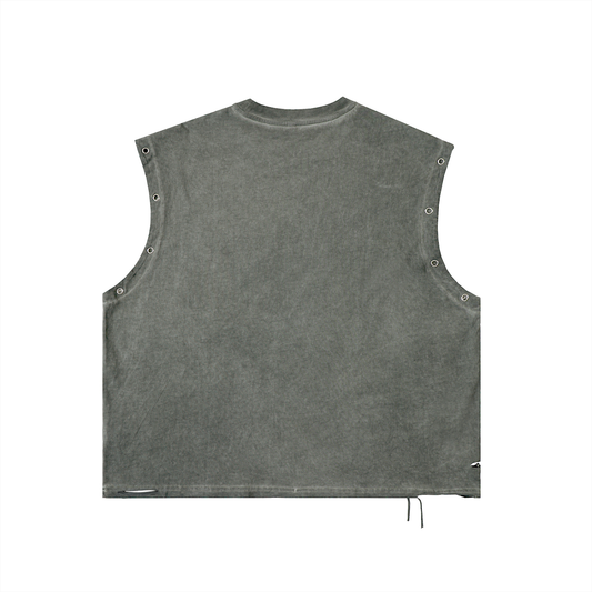 Hardcore Frenzy - Distressed Grommet Eyelet Tank Top