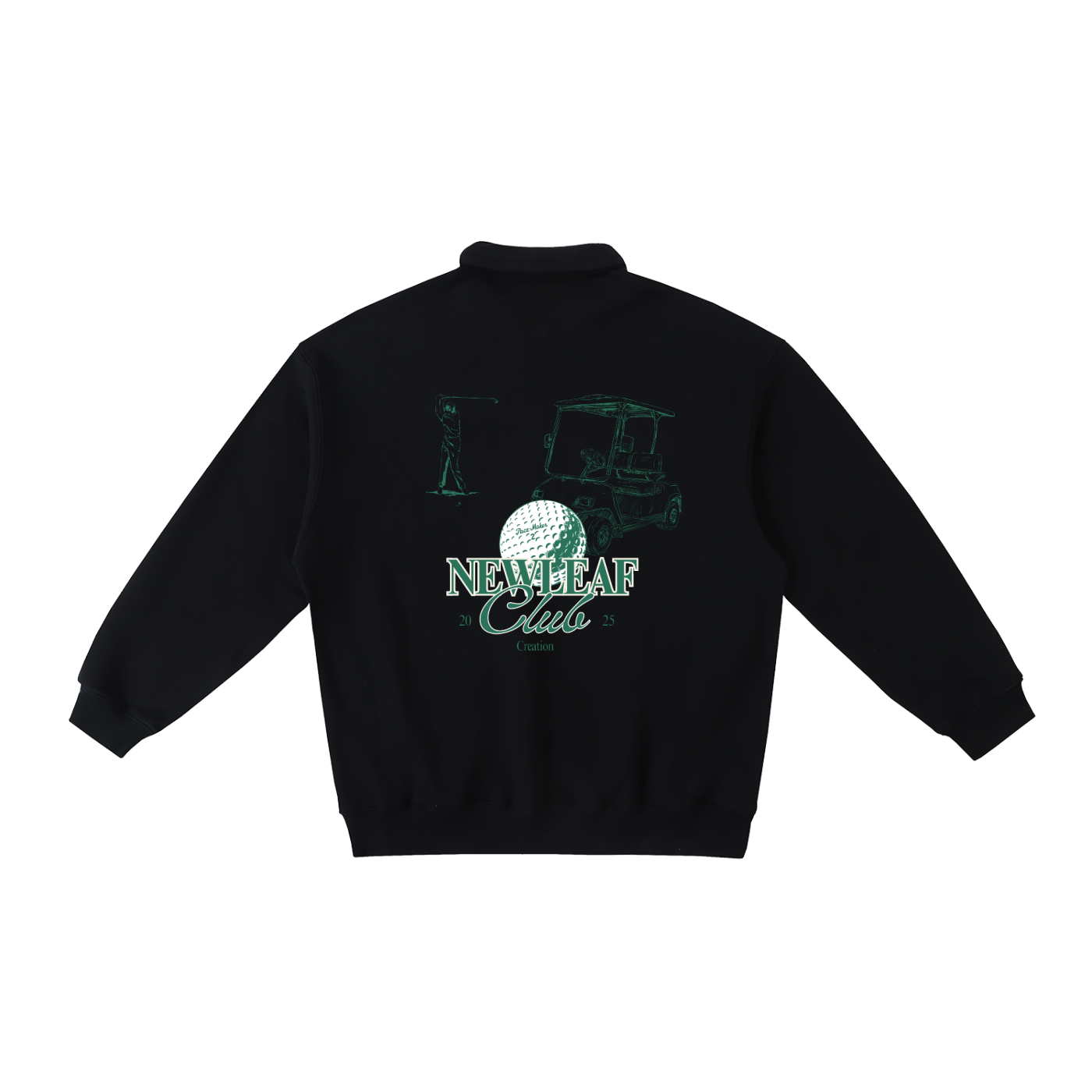 NEW LEAF CLUB GREEN DESIGN POLO SWEATSHIRT