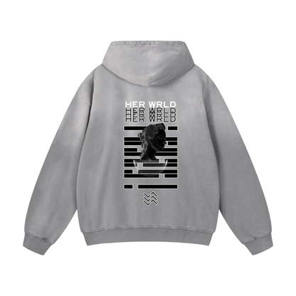 HER WRLD OVERSIZED HOODIE