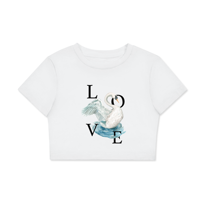 Love Fitted Crop Cotton T-Shirt