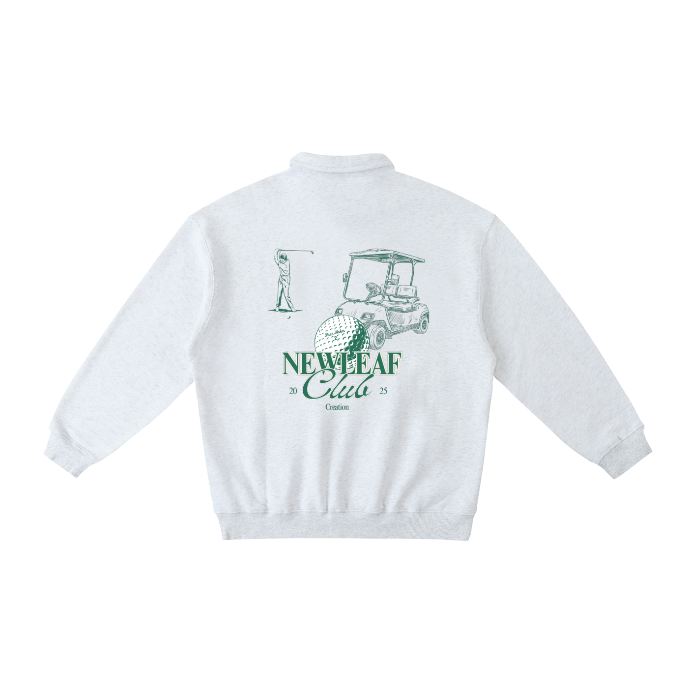 NEW LEAF CLUB GREEN DESIGN POLO SWEATSHIRT